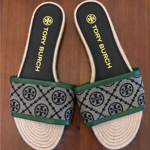 Tory Burch T Monogram Espadrille Slide